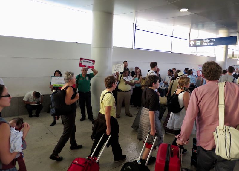 Arriving at the Cancun airport.