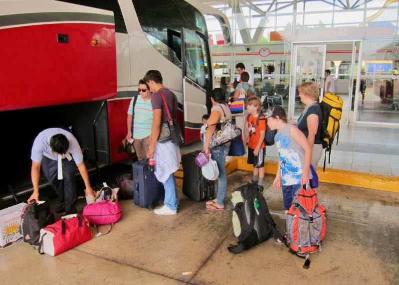 Cancun bus station.