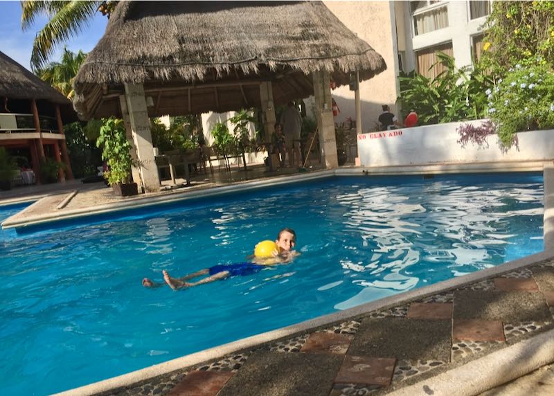 Cancun hotel with pool.