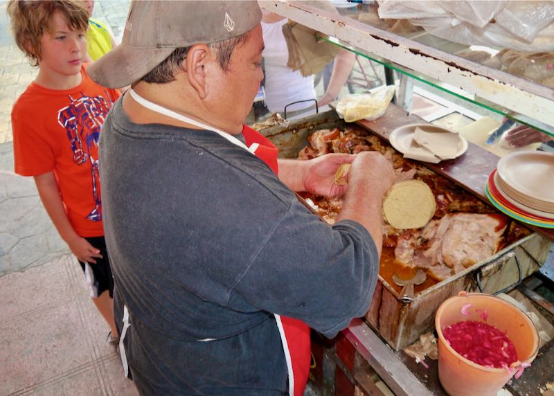 Street food in Vallodolid near Cancun.