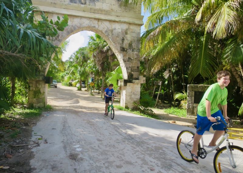 Biking Tulum beach.