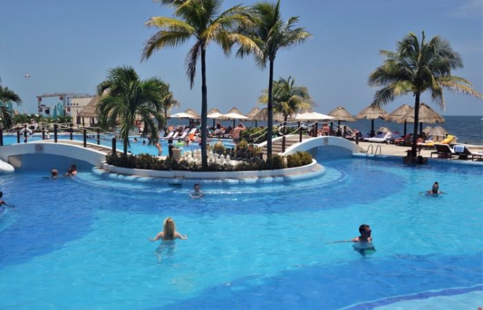 Cancun family resort with flowrider