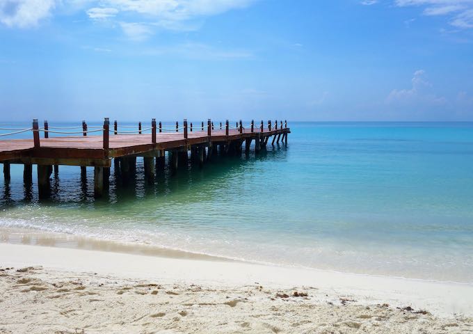 Beach scene in North Riviera Maya, taken from Blue Diamond.