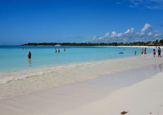The beach at Puerto Aventuras in South Riviera Maya, near Playa del Carmen.