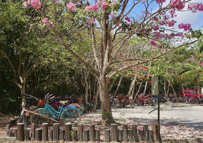 Bike parking at the Tulum Ruins