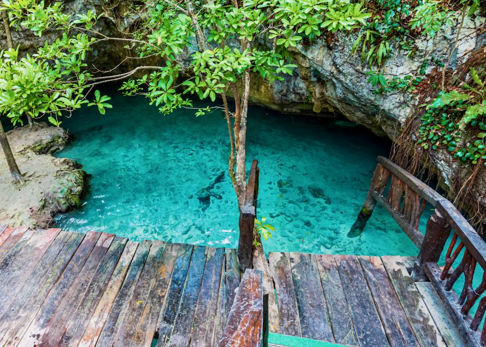 Cenote near Tulum, Mexico.