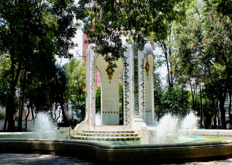 fountain in Condesa neighborhood