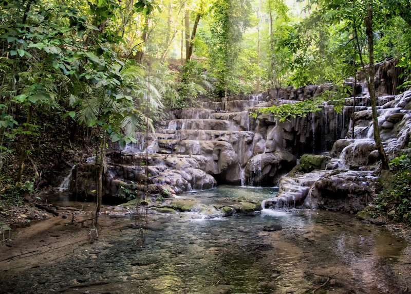 palenque queens bath waterfall