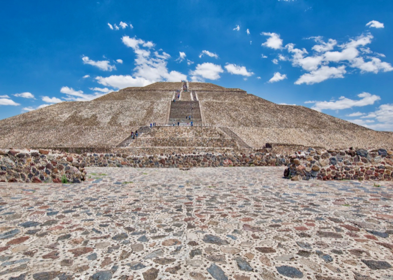 sun pyramid stone plaza