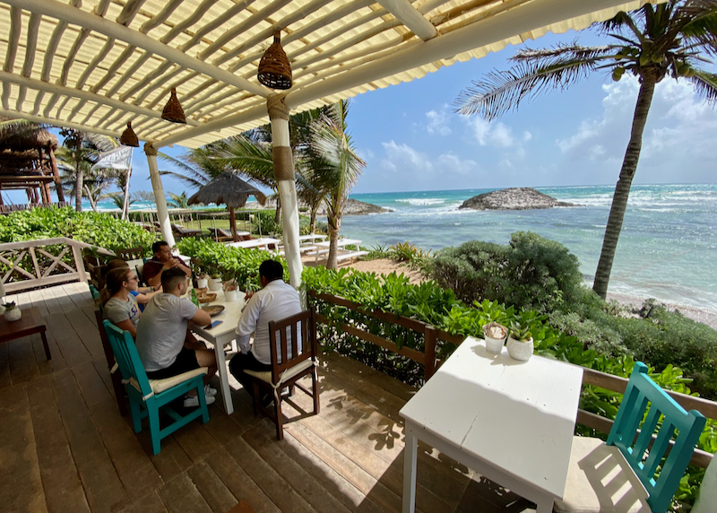 restaurant deck sea view
