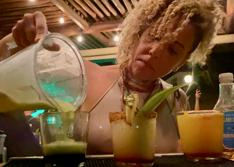 pouring cocktails