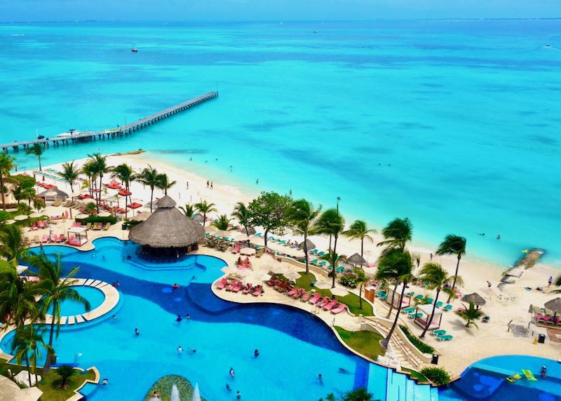 Beachfront pool at Grand Fiesta Americana Coral Beach in Cancun
