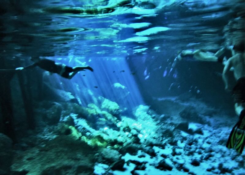 Snorkeling at Dos Ojos in Tankah near Tulum