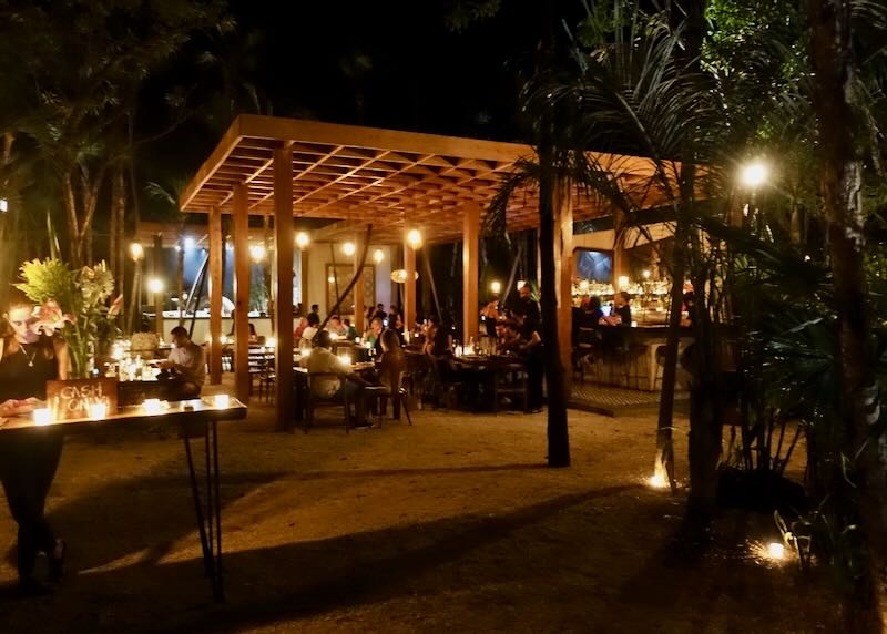 The entrance to Arca Restaurant in Tulum
