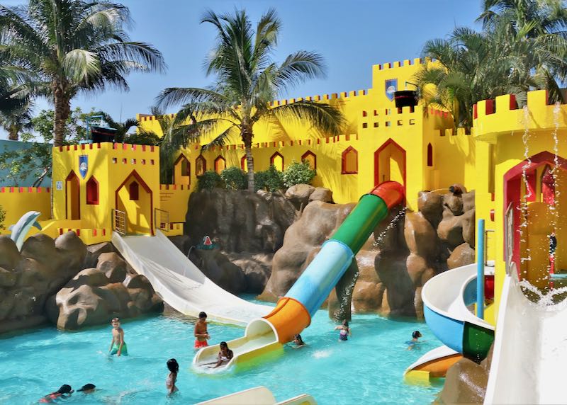 Cancun hotel with kids club and water slides.