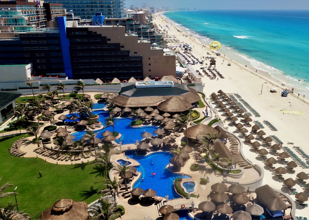 Luxury beach resort in Cancun.