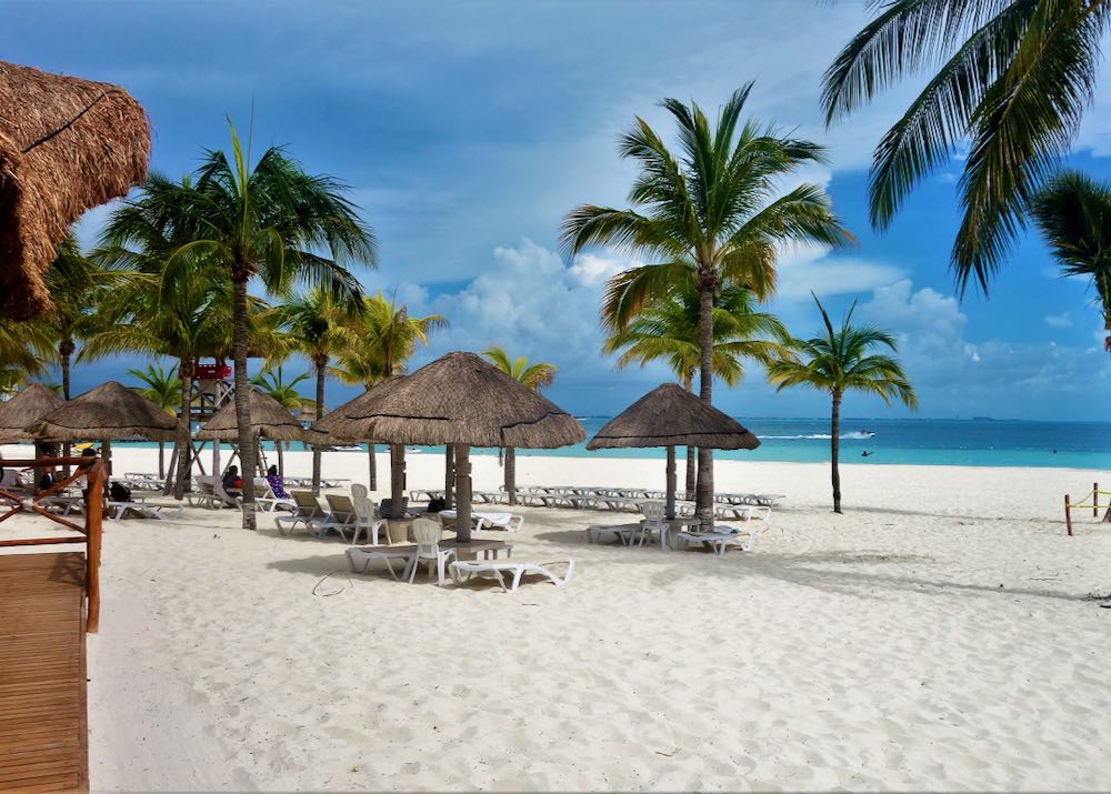 Cancun resort on beach.
