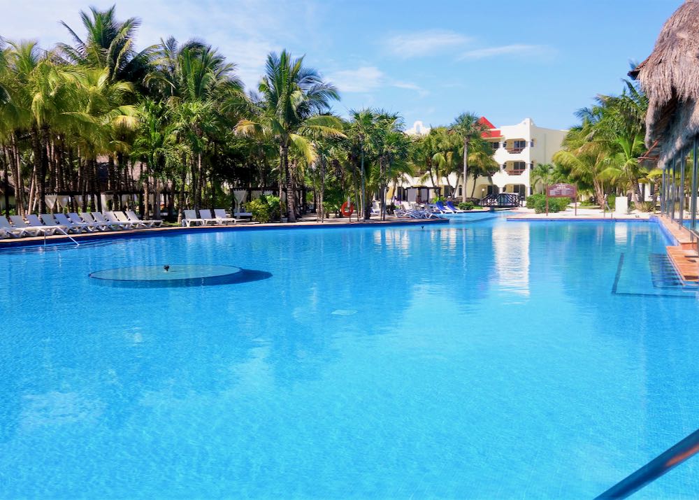 Playa del Carmen hotel with large pool.