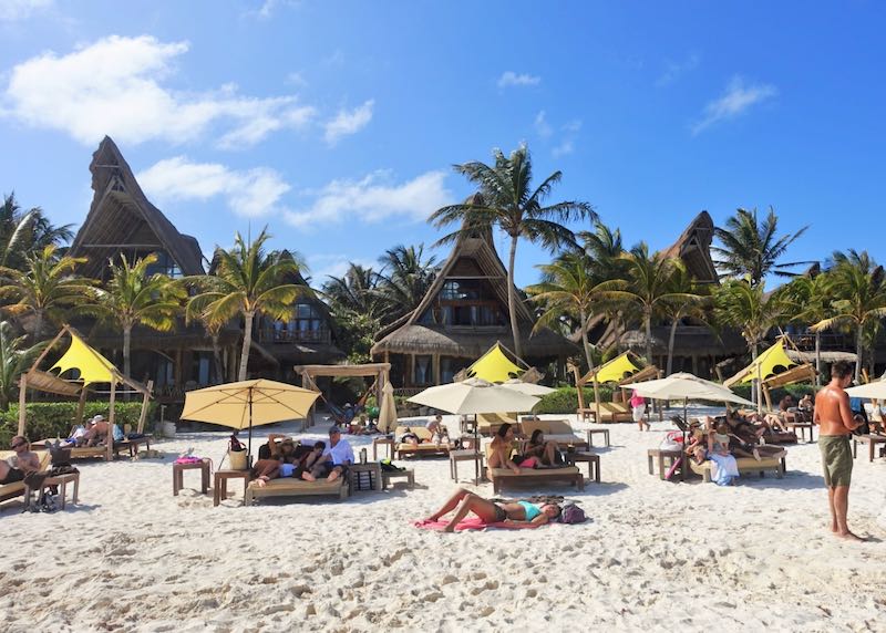 Beach hotel in Tulum.