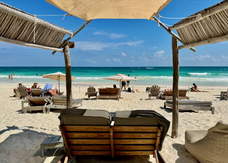 Hotel on Tulum Beach.