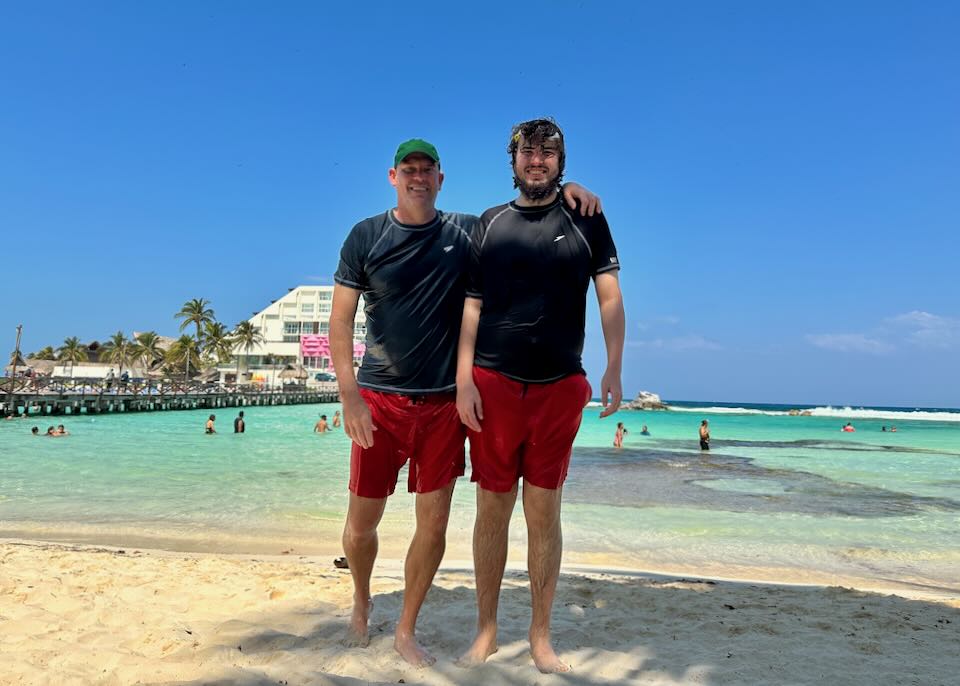 Me and my son in Isla Mujeres.